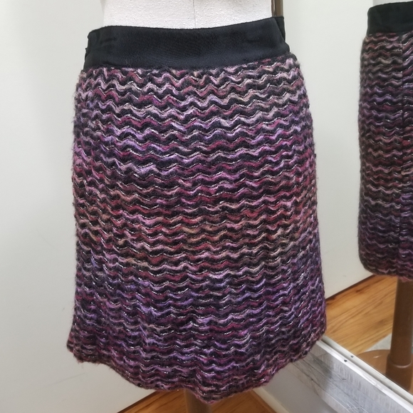 Knitted & Knotted Purple Yarn Knit Pencil Skirt 6 - Picture 7 of 8